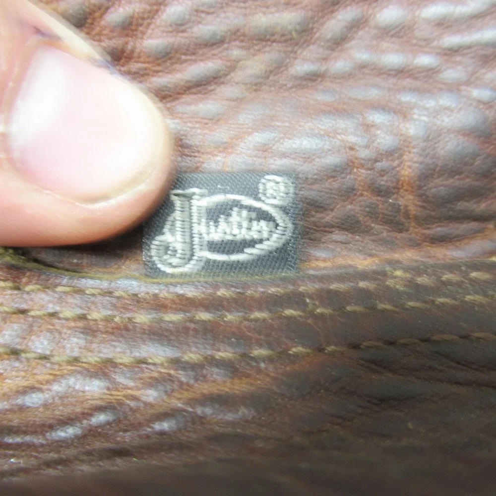 Justin Mens Boots 9.5 M Brown Leather Pull On‎ Cowboy Riding Roper Rugged Work